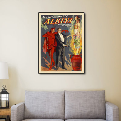 «The Incomparable Albini», affiche d'art magique rétro