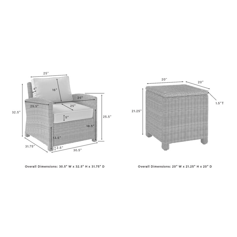 7 - Person Patio Conversation Set with Cushions, Gray, Brown