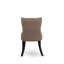 Ensemble de table et chaises de cuisine 7 pièces composé d'une table de salle à manger rectangulaire avec pieds en X et 6 chaises rembourrées en tissu de lin café, finition noire brossée-339419374-339419373-339419372