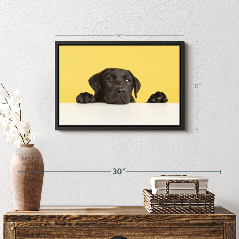 Cute Black Lab Canvas Print, 13" H x 19" W