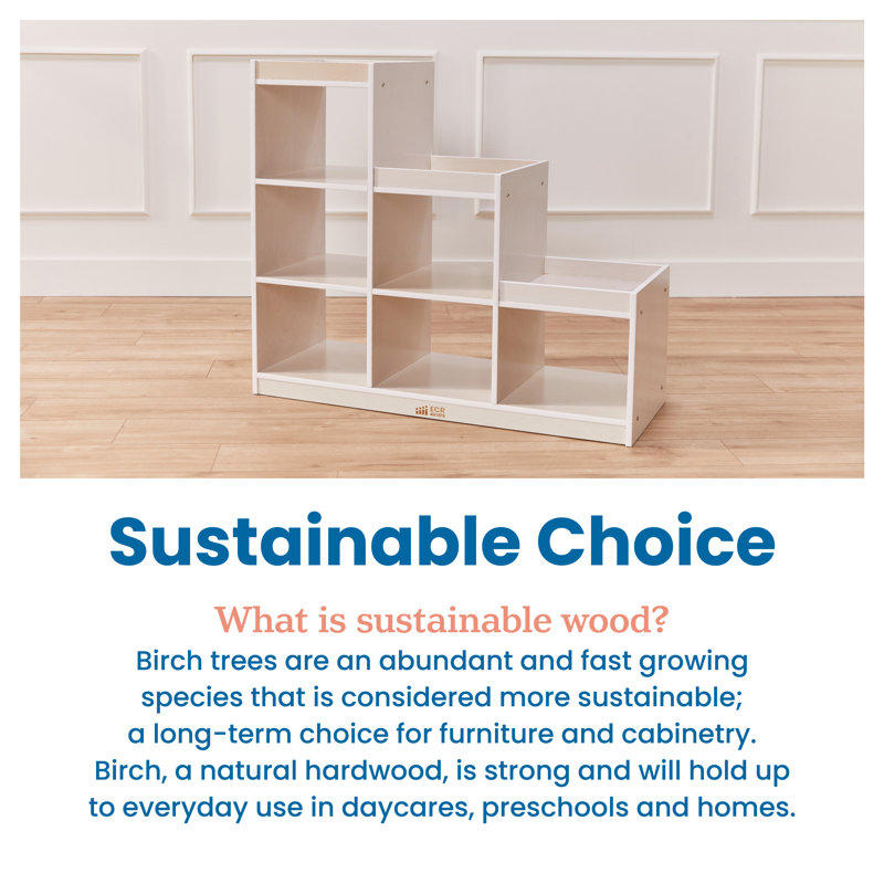 ECR4Kids 3-2-1 Double-Sided Cube Storage Organizer, Classroom Furniture, White Wash