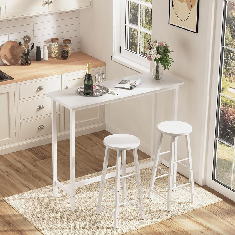 Dequinton Rectangular 120cm L x cm W Dining Table, H100 x L140 x W40cm, White, White