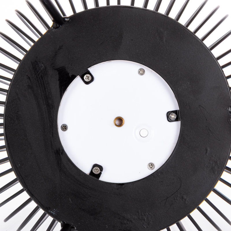 Lanterne moderne 9,65 pouces en fil de métal noir avec boule solaire et poignée