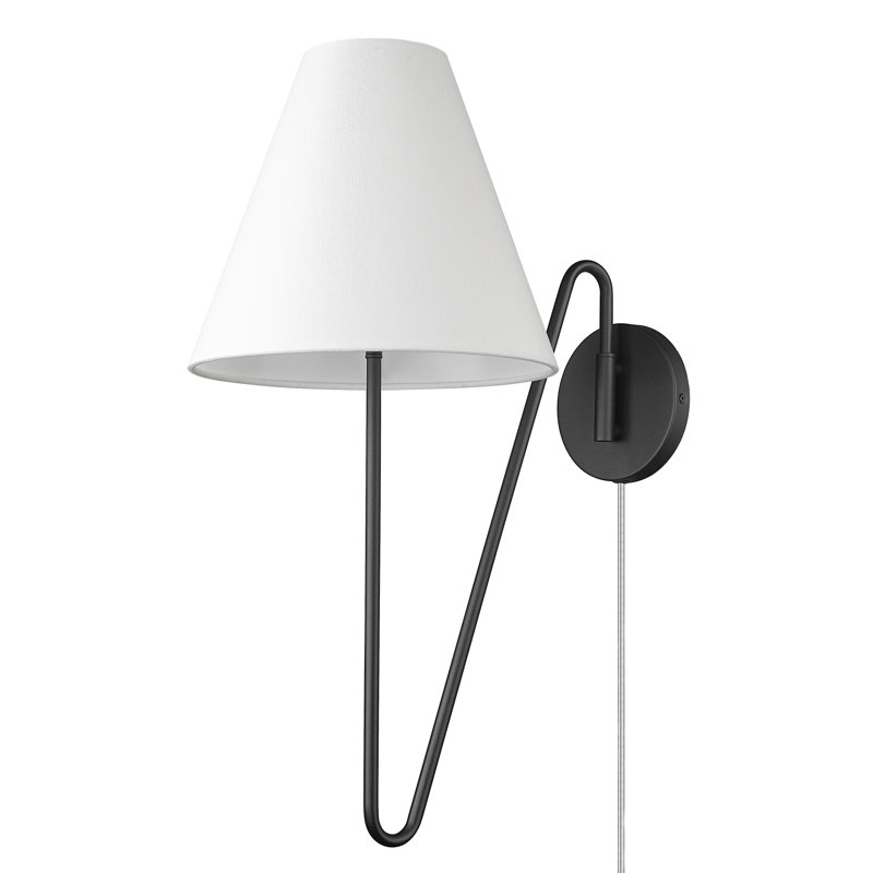 Steel Swing Arm Sconce, Black