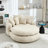 Oversized Oval Upholstered Bean Bag Sofa-1029485811