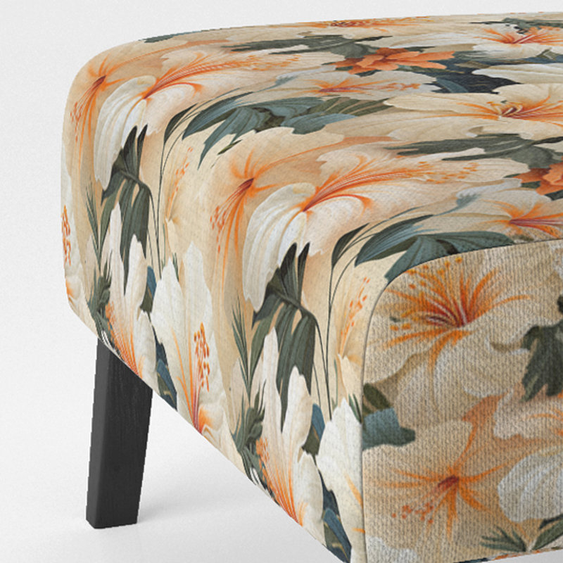 Fauteuil de chambre rembourré Papaya Dreams Tropical, Rêves de papaye à motif tropical