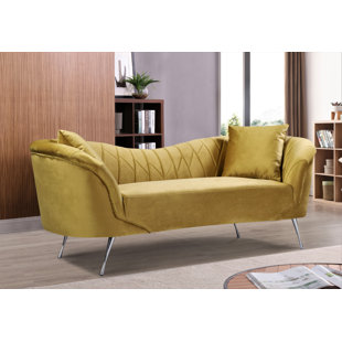 Velvet Flared Arm Sofa
