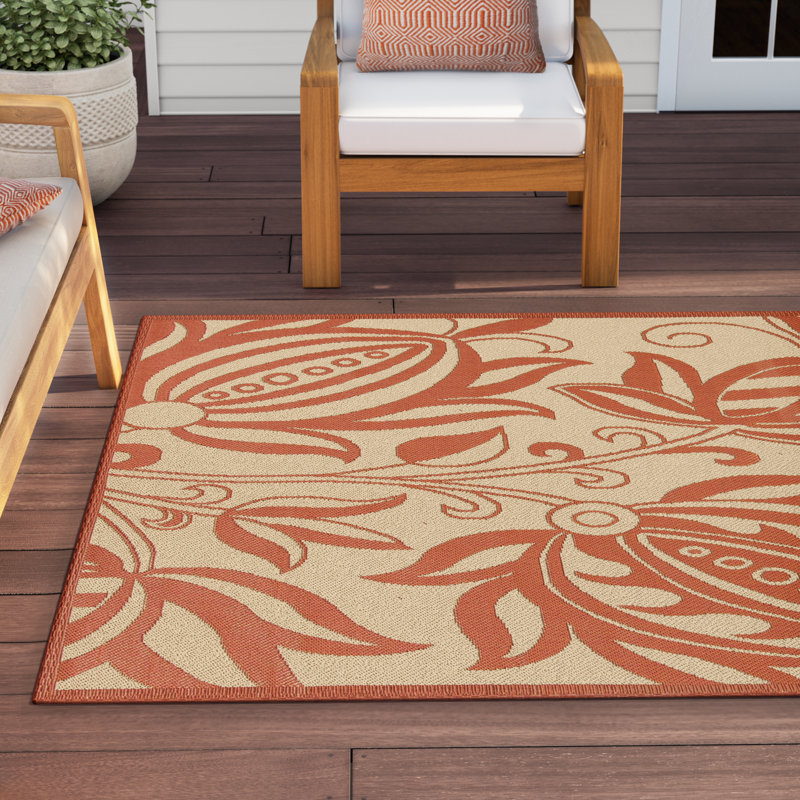 Herefordshire Performance Floral Indoor/Outdoor Area Rug, Rectangle 9' x 12'