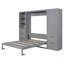 Grand lit escamotable mural avec placard, tiroirs et tablettes-12295970