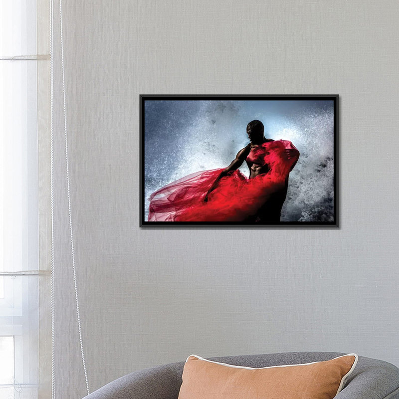 «Fire and Water», impression sur toile, H 18 po x l 26 po x P 1,5 po, Toile avec cadre noir, Pas de tapis