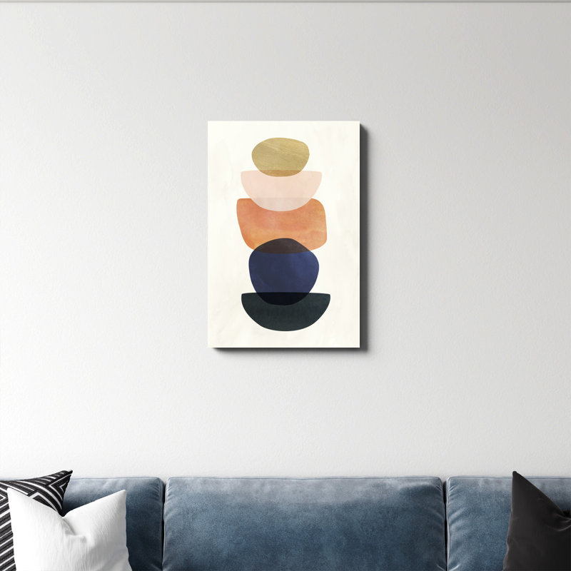 Mod Mods II par Victoria Borges - peinture sur toile tendue, H 30 po x l 20 po, Impression encadrée sans passe-partout, Noyer