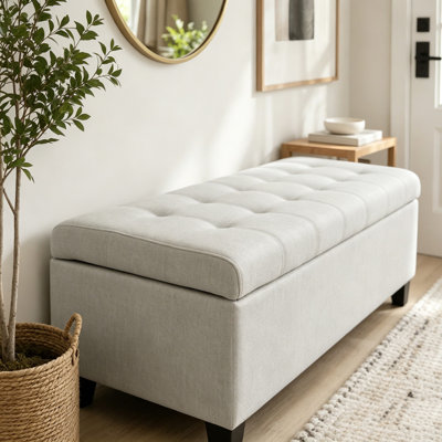 Upholstered Storage Ottoman Bench