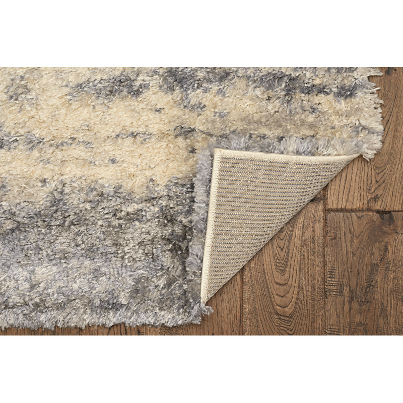 Tapis ivoire / bleu Sairam, Rectangle 7 pi 10 po x 9 pi 10 po
