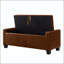 Repose-pieds avec rangement capitonné 48 po - Brun-129894681-129894688