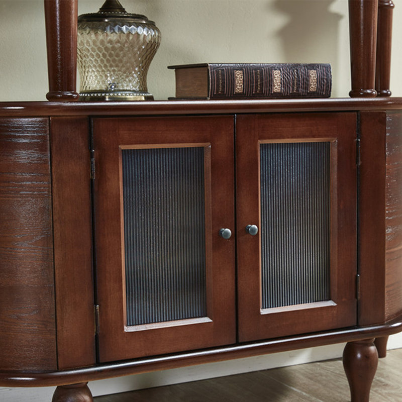 American Retro Multifunctional Console Table, 35.43" H x 31.5" W x 11.81" D, Brown