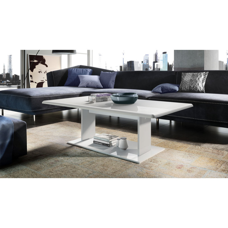 Akamu Trestle Coffee Table, White