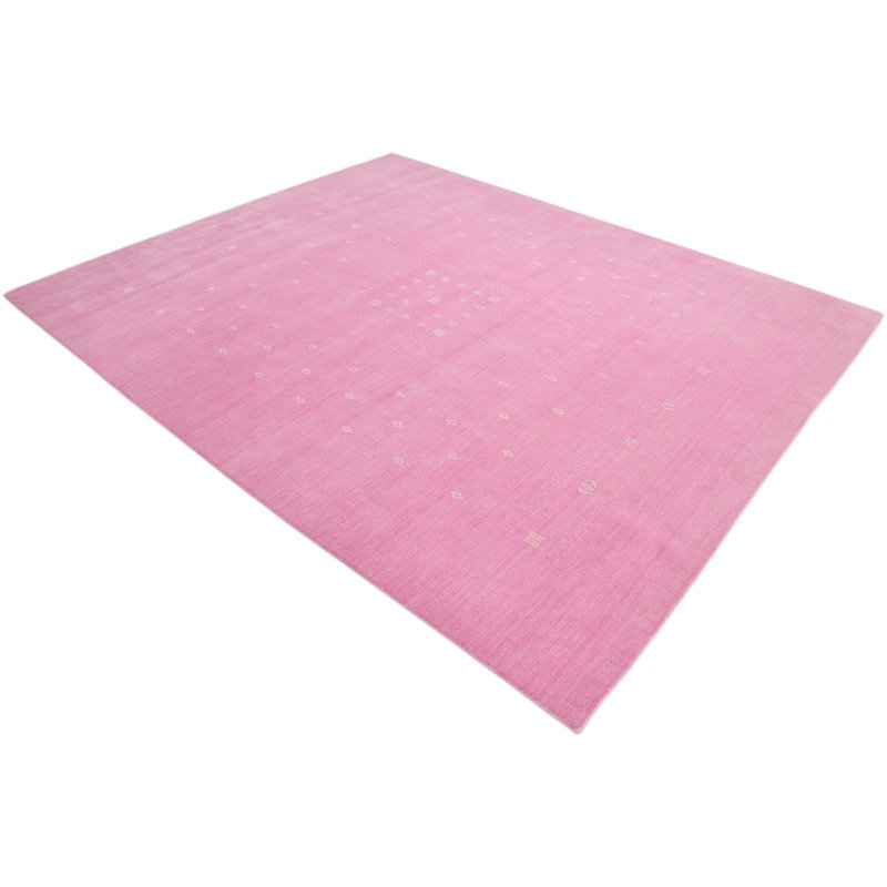 Simi Hand Knotted Cotton/Wool Southwestern Area Rug, Rectangle 3' x 5', Pink