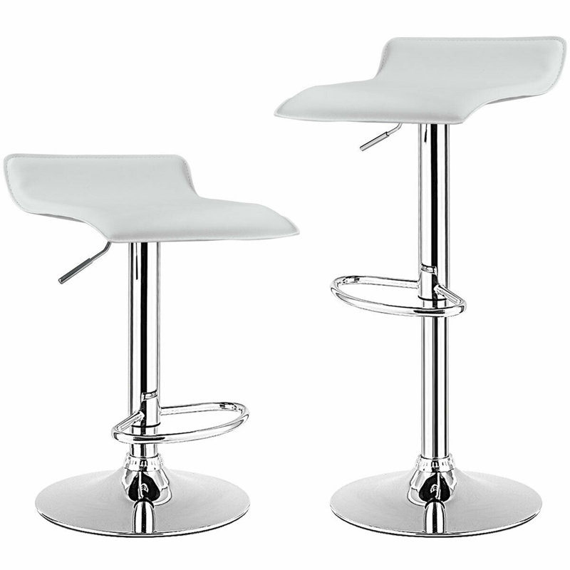 Aryelle Swivel Upholstered Adjustable Height Counter Stool with Metal Frame, White
