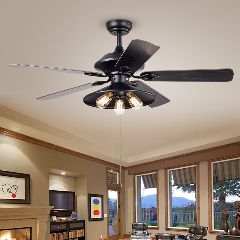 Ventilateur de plafond 52 pales 52 "avec télécommande et ensemble d'éclairage inclus Nielson, Chaîne à tirer