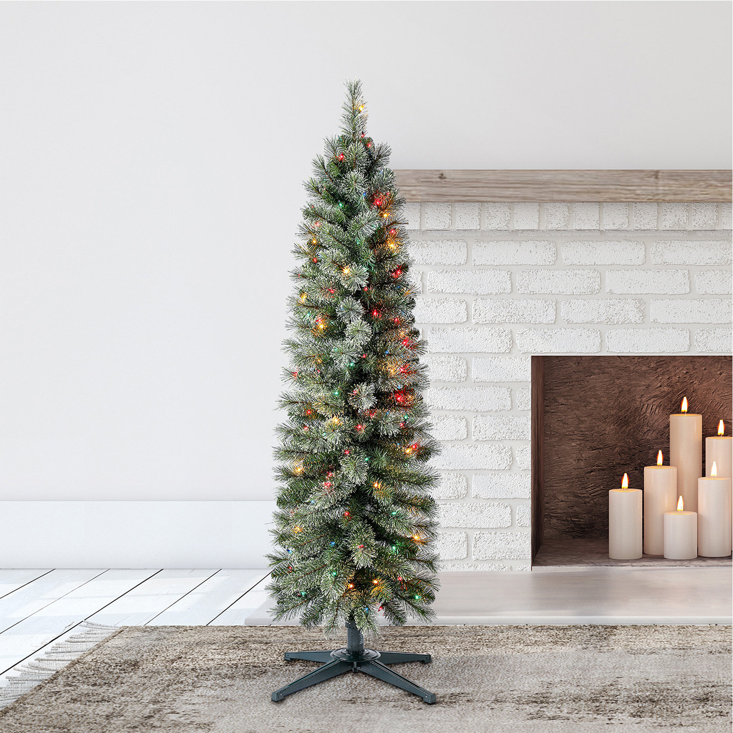 Stanley 9' Pre-Lit Spruce Christmas Tree, 5', Multi