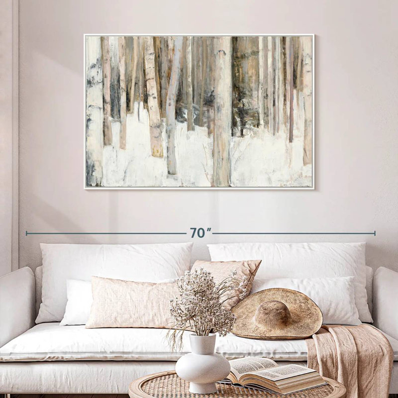 Lumière chaude d'hiver III, Cadre flottant blanc, 46 po x 31 po