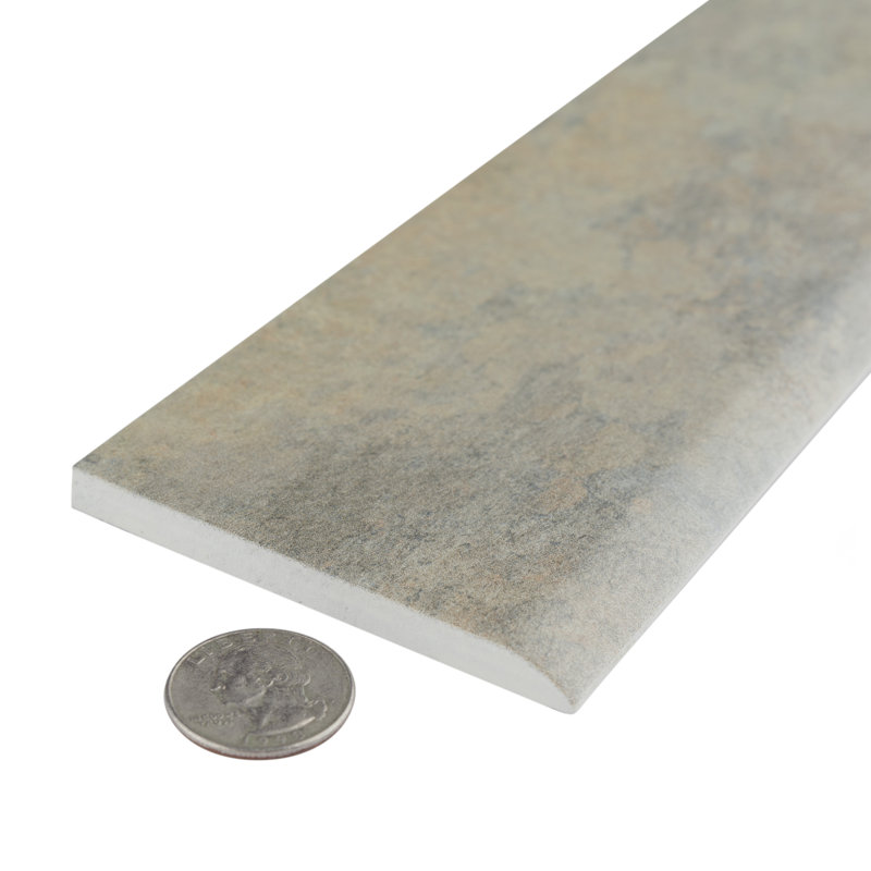Ardesia 18" x 3" Porcelain Bullnose Tile Trim in Gray
