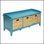 Banc de rangement beige et bleu sarcelle avec 3 tiroirs, parfait pour les sièges organisés et la décoration élégante