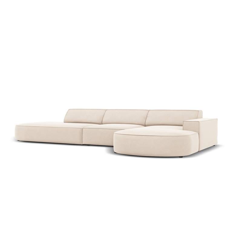 Modular L-Shaped Corner Sofa, Beige, Right Hand Facing