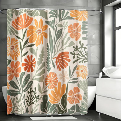 Floral Shower Curtains with Hooks Included
