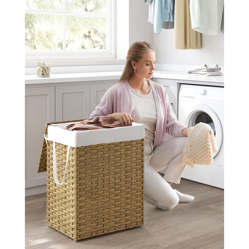 Laundry Hamper With Lid(Goose Yellow), Goose Yellow