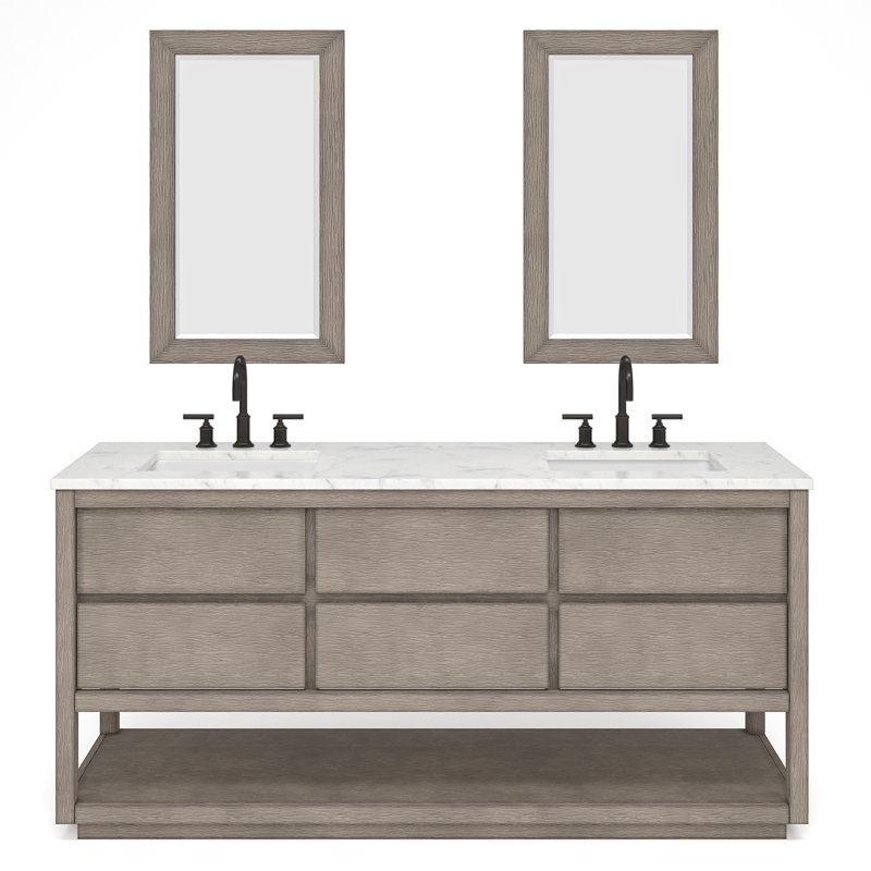 72'' W Double Vanity, Grey Oak