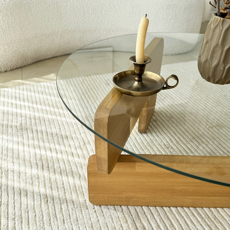 Sicario Coffee Table, Oak, Tranparent