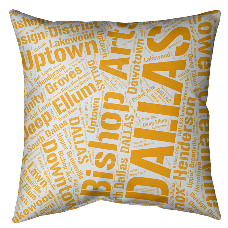 Coussin décoratif intérieur/extérieur dallas, Oui, Orange, H 18 po x l 18 po