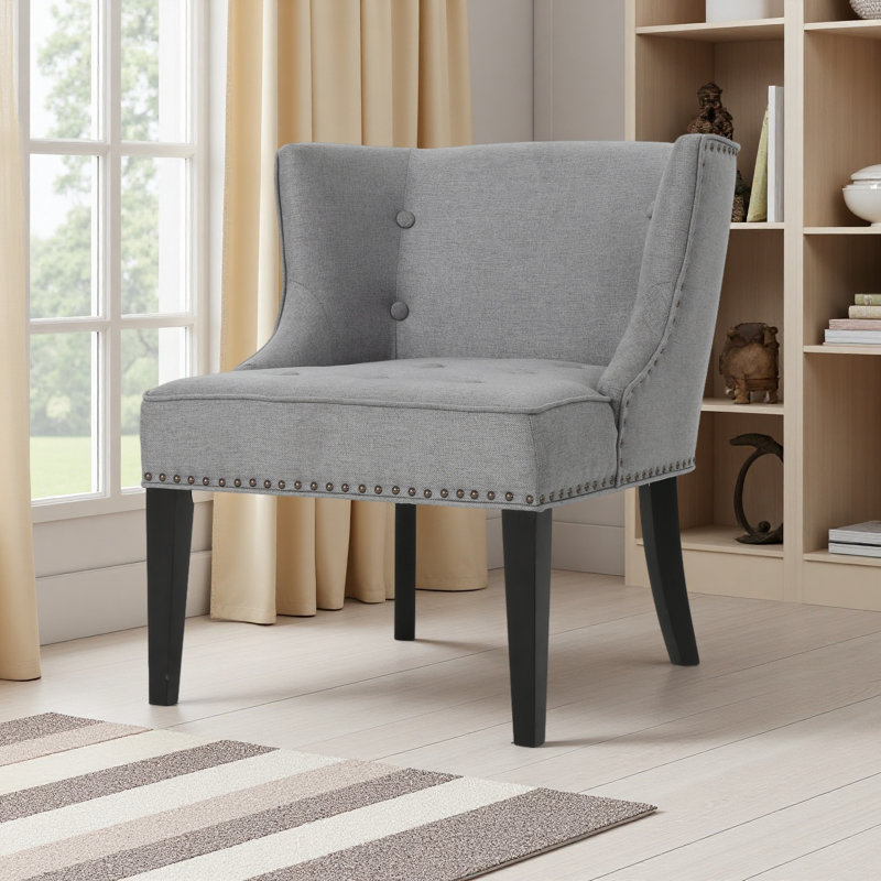Chaise d'appoint en tissu, Gris