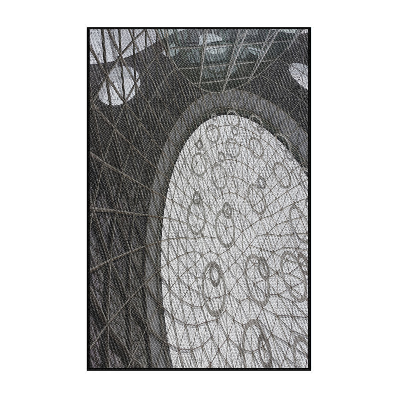 Tapis gris/vert foncé à tisser électrique, Rectangle 8 pi x 12 pi