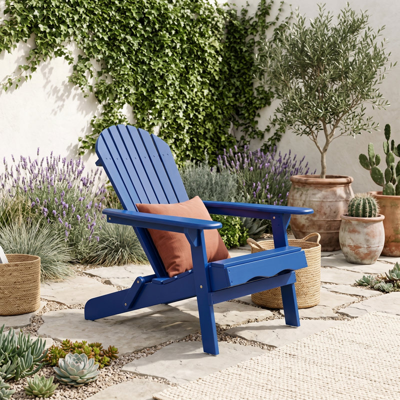 Chaise Adirondack pliante en bois, Blue