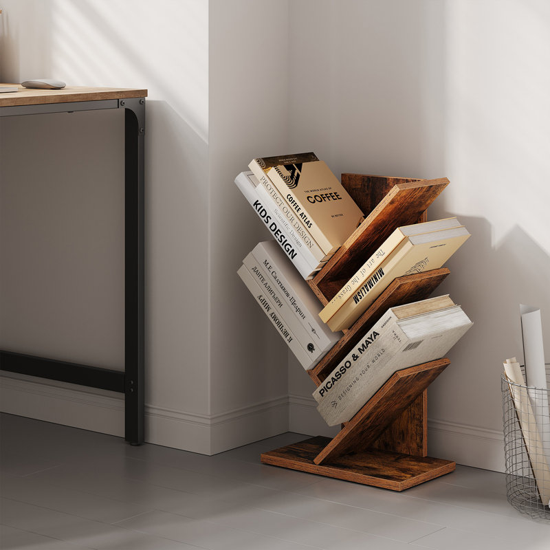Bibliothèque géométrique Trivette, Brun rustique, H 20,1 po x l 11,8 po x P 6,8 po