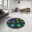 Rose floral/vert/Tapis décoratif noir-114514051
