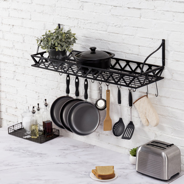 Red Barrel Studio® Metal Rectangle Wall Mounted Pot Rack & Reviews