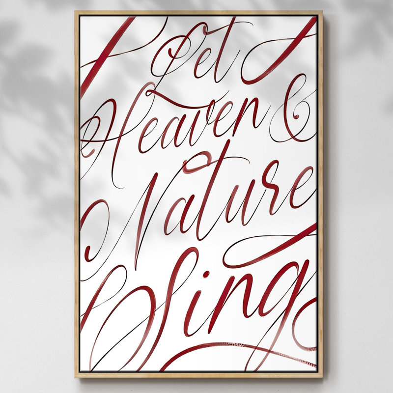 «Heaven and Nature - Floater Frame», art textuel sur toile, H 25 po x l 17 po x P 1,5 po, Rouge, Encadré naturel