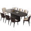Ensemble de table de salle à manger 86,61 "moderne ovale noir avec 8 chaises pour la cuisine, le bar et le salon-236843658-236843657
