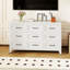 Commode à 9 tiroirs en métal blanc, meuble de rangement moderne et haut pour salon, couloir, chambre-607129557