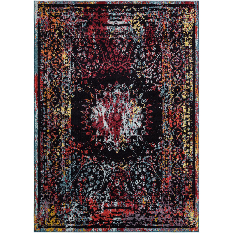 Sarah Daijanay Rug, Red/Blue, Rectangle 7'1" x 10'