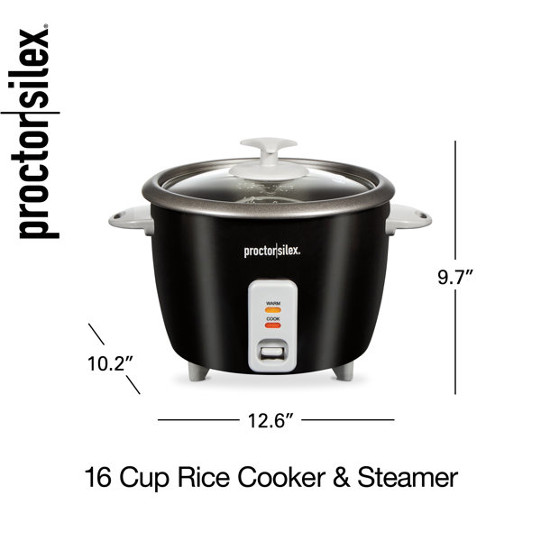  Proctor Silex Rice Cooker & Food Steamer Steam and Rinsing  Basket, 10 Cups Cooked (5 Cups Uncooked), White : Everything Else