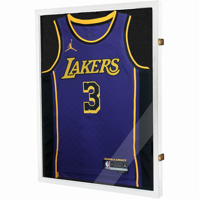 Wooden Jersey Display Case Lockable Shadow Box With 98% Uv Protection Acrylic For Baseball Basketball Football Soccer Hockey Shirt And Uniform