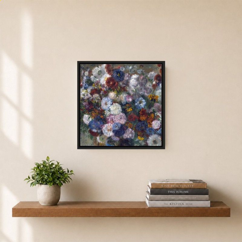 «Beautiful Flowers» par Edgar Degas - Impression sur toile, H 28 po x l 28 po, Noir