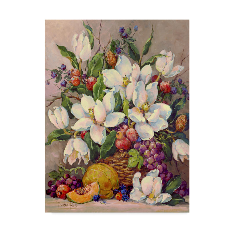 Fruit and Magnolias by Barbara Mock - Print on Canvas, 24" H x 18" W x 2" D