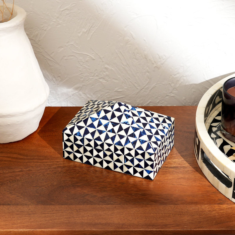 Decorative Box, Blue/White