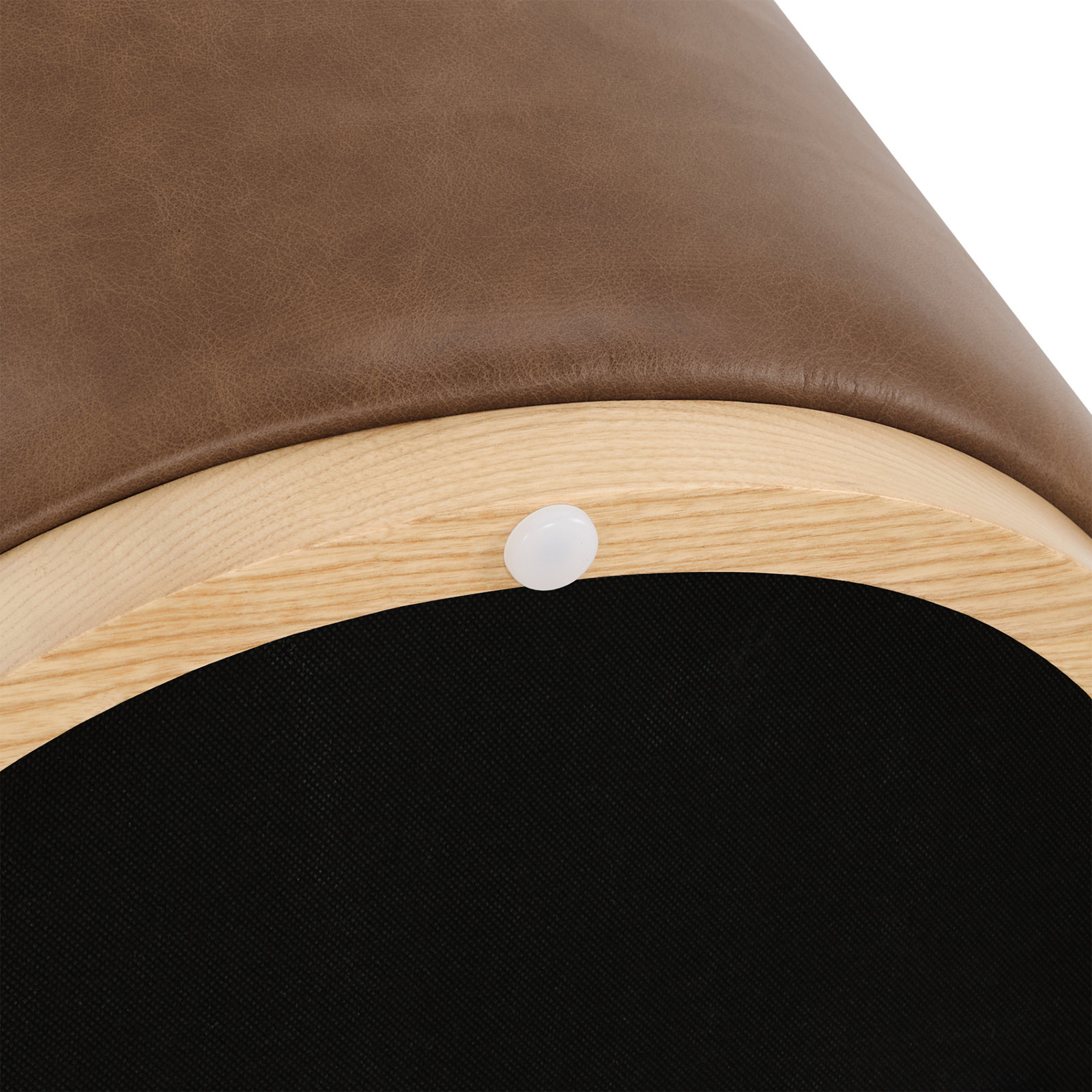 Bobbi 22" Genuine Leather Ottoman, Camel