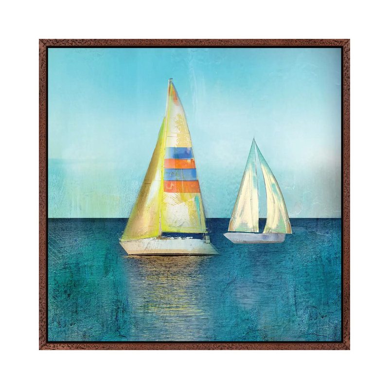 Marina Del Sol by Nan - Print on Canvas, 45.72 cm H x 45.72 cm W, Classic Brown Wood Framed